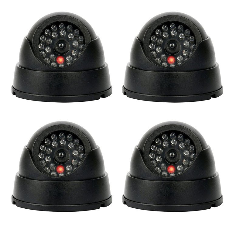 Forart 1 Pack Fake Dummy Security Camera CCTV Dome Camera with Flashing Red LED Light Dummy Surveillance Camera for Home Security